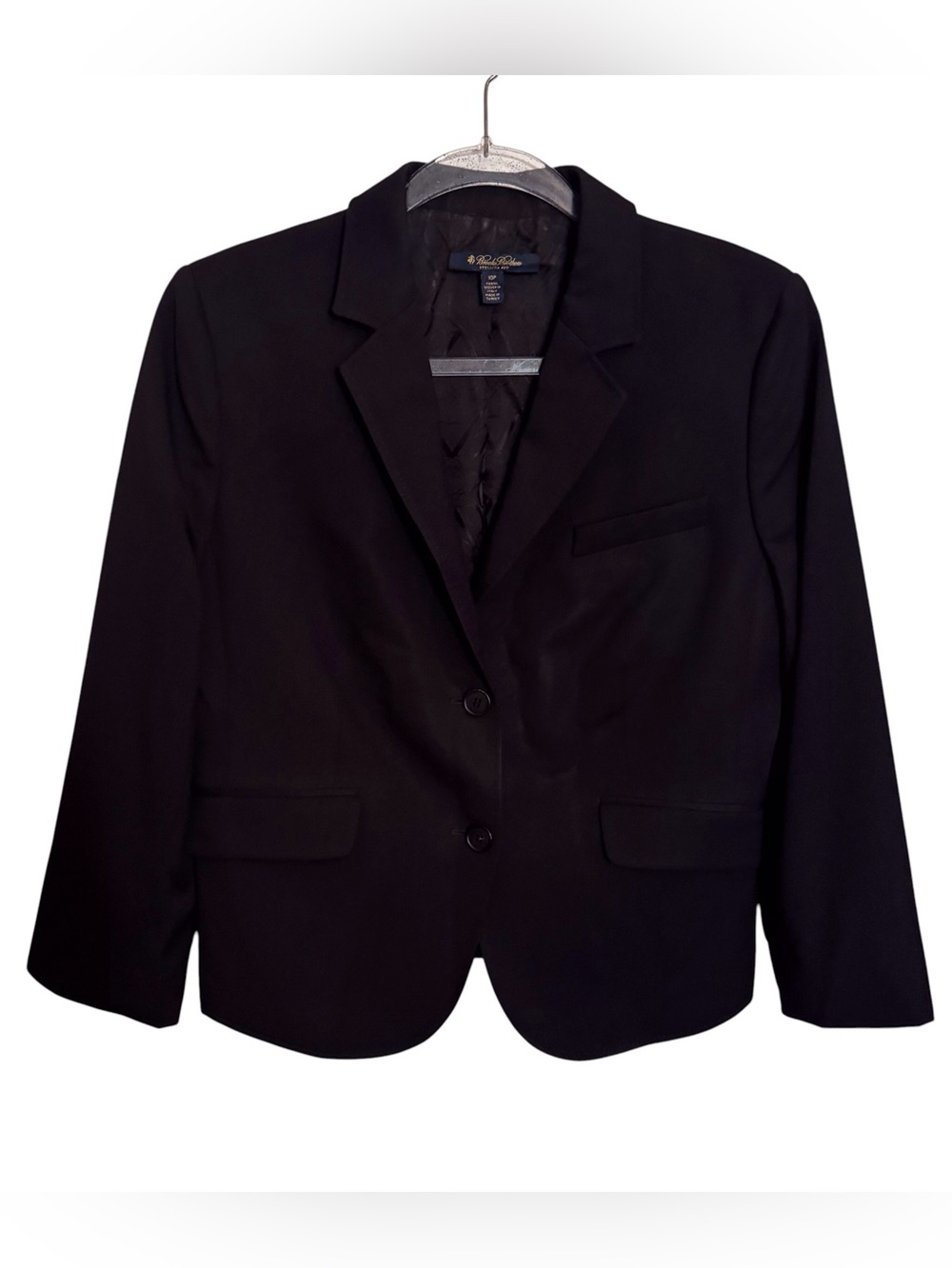 Brooks Brothers Size 10 Petite Black Blazer Wool Stellita Fit Business Career